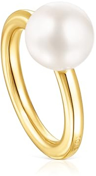 TOUS Ring mit 18 kt Gold auf Silber und Perle Gloss, Aus Sterlingsilber, Ohne Edelsteine