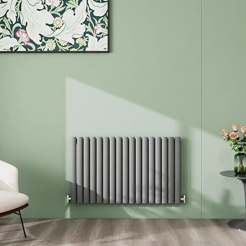 Simple Bathroom 600×1003mm Anthracite Radiator Horizontal Single Oval Column Designer Central Heating Rad for Bathroom/Kitchen/Living Room