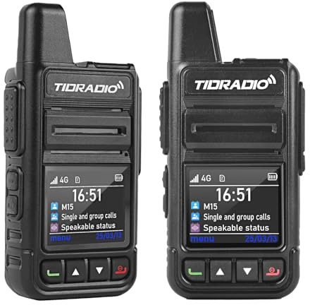 TIDRADIO TD-M15 Global Walkie Talkies for Adults Long Range with SIM Cards, Handheld POC Two Way Radios Unlimited Range 6000 Miles, Global PPT 2 Way Radios for Family, Logistics, Company use-2 Pack