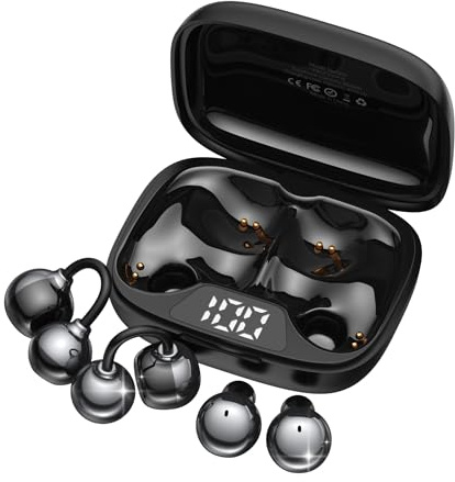 FADCAMELOS 2-in-1 Wireless Earbuds Set, Clip On Earphones & Small Earbuds, 36H Battery, Bass Sound, Ultra Comfortable, IPX5 Waterproof, Stylish for Work/Sport/Sleep