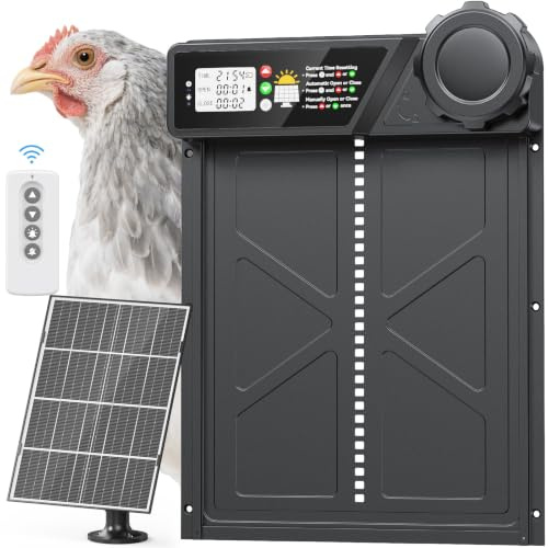 Grande Taille Porte Automatique Poulailler Solaire avec Panneau 7W
