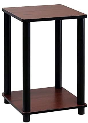 Furinno Haydn Beistelltisch, eiche, Dunkle Kirsche/Schwarz, 34.04 x 34.04 x 50.8 cm