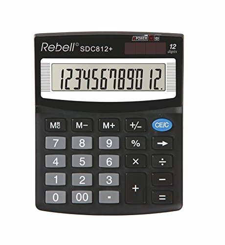 Rebell RE-SDC412 Tischrechner SDC412, 12-stelligem und angewinkeltem Display, schwarz