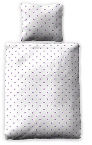 Bettwäsche-Set Biber Dots aus 100% Baumwolle Farbe: Lila