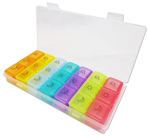 Pill Box ~ 7 Day Medication Storage Case (21 Slot Pill Case)