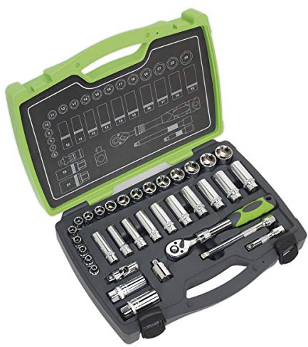 Socket Set 34pc 3/8 Sq Drive 6pt WallDrive® Metric