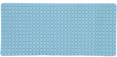 MSV Premium Duschmatte Badematte Badewannenmatte Badewanneneinlage antibakteriell rutschfest mit Saugnäpfen - Hellblau - ca. 36 x 76 cm - duftet nach Rosen - waschbar bei 60° Grad
