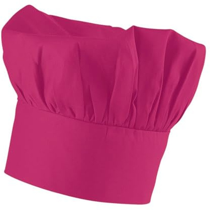 Exner Bistro-Koch-Mütze, Kopf-Bedeckung, Baumwoll-Mischgewebe, Farbe hot pink, Einheitsgröße