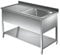 VM Europa - Gastro Spültisch mit Abtropffläche - 120 x 60 cm - Freistehend mit Becken rechts - AISI 430 Edelstahl - Gastronomie Spüle Waschtisch Spülbecken Gastrospüle Gewerbeküche