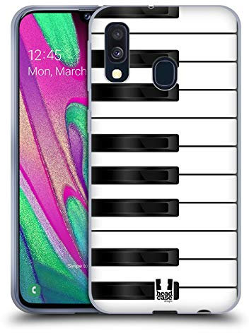 Head Case Designs Piano Chiavi Custodia Cover in Morbido Gel Compatibile con Samsung Galaxy A40 (2019)