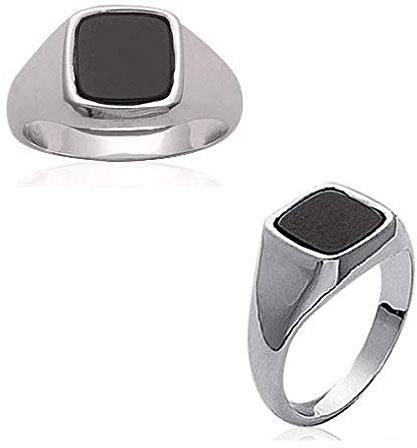Siegelring, Sterling-Silber 925 und Onyx, Größen 46 bis 68 zur Auswahl – 48