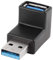 CABLEPELADO Adaptador USB acodado | Adaptador de ángulo USB | Adaptador USB Macho a Hembra | Macho a Hembra | USB 3.0 | Angulo 90º