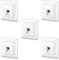deleyCON 5x CAT6a Jeu de Prises Réseau Keystone Encastré 5x Prise Réseau 5x Module Keystone Boîtier Métallique Blindé STP Prise de Données RJ45 Keystone Jack Câble Réseau