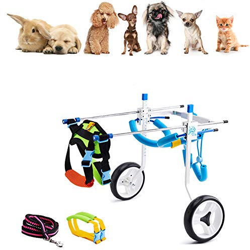 Cora Pet Gehhilfe Hund Rollstuhl Hunderollstuhl für Katze Kaninchen, Hund Hinterbein/Hintere Füße, Leichter Rollwagen Hundegehilfe Hunderollwagen, Dog Wheelchair Einstellbare für Haustier von 2~30 kg