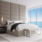 VANT Upholstered Headboard - Accent Wall Panels - Packs of 4 - Easy to Install - Single & Double bed Size (91cm Wide, Plush Velvet Sand Storm)