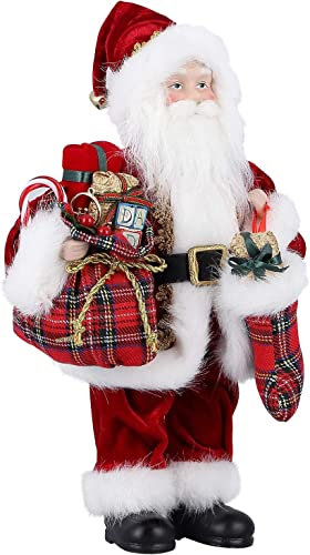 Uten Stehende Weihnachtsmann, 30.5cm / 12“ Ostern Weihnachtsdekoration Elfen Gnom Figuren Weihnachtszwerg, Mini Weihnachtsmann Nettes rotes Plüschtier Stehender Mann Weihnachtsmann
