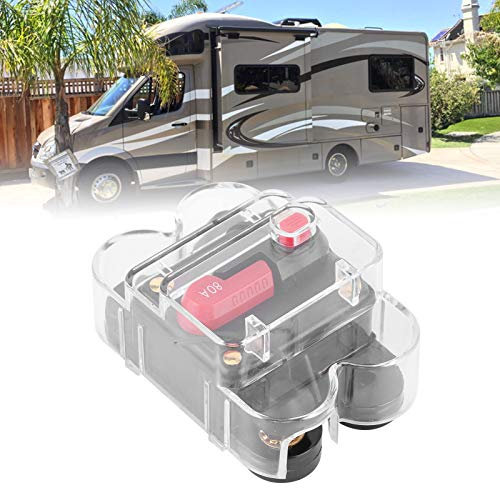 GAESHOW Disjoncteur avec Réinitialisation Manuelle, Auto Disjoncteur Protection de Voiture 12V-24V DC, Disjoncteur Étanche Fusible et Interrupteur Manuel, Stéréo Audio Fusible Inverseur (80A)