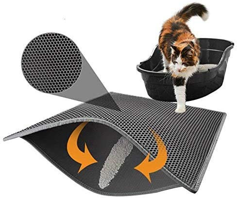 Katzentoilette Katzenklo Katzenklo Matte Katzenklo Windel Zubehör Selbstreinigend Kratzbaum Grau (S40 x 50 cm)