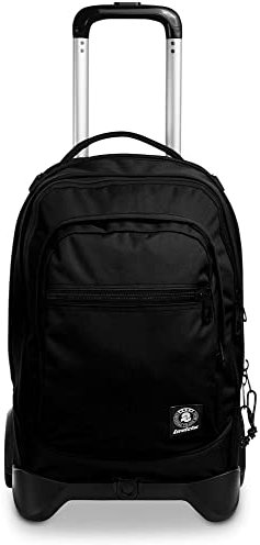 Invicta Seven Trolley New Plug Plain - Schule und Freizeit - umweltfreundliches Haustiermaterial - Abnehmbarer Rucksack, Schwarz, Taglia Unica, American