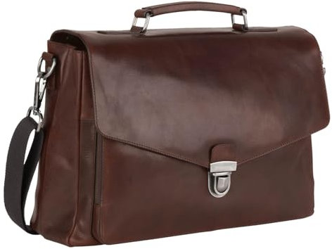 Leonhard Heyden Roma Briefbag 2 Compartments Brown
