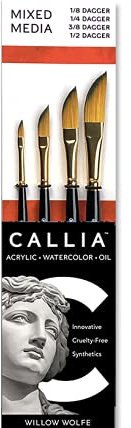 Callia Artist Brush Dagger Paint Brush Set for Watercolor, Acrylic and Oil Painting