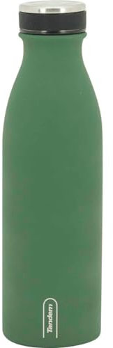 Tandem Botella Térmica 500ml Forest, Acero Inoxidable Verde Oliva, Reutilizable, Doble Pared, Antigoteo, Sin BPA