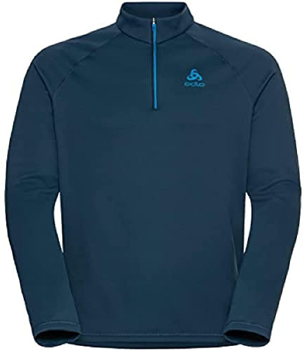 Odlo Herren Langarm Shirt mit Reißverschluss BESSO, blue wing teal, S