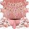 Geburtstagsdeko Frauen Mädchen Happy Birthday Girlande Party Deko Geburtstag Rosagold Partydeko Konfetti Luftballons Geburtstag Deko Tischdeko Vorhang Tischdecke