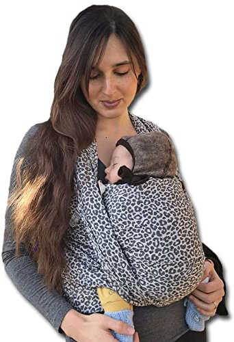 Fascia porta bebe Babymonkey, Fascia lunga porta neonato, fascia porta bambinoSavannah Nero, taglia 6 (4,60mt)