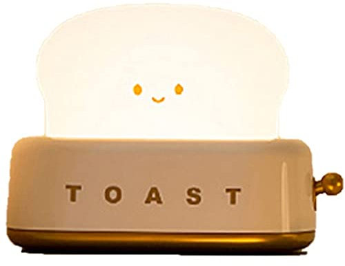 Cute Toaster Shape Lamp, Mini Led Night Light with Smile Face for Bedroom Living Room Dining Desk Decorations