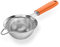 18/8 Stainless Steel Mesh Sieve: U-Taste Kitchen Metal Fine Mesh Sieve Strainer with Riveted Sturdy Silicone Handle and 30 Mesh Hole for Straining Flour, Tea, Coffee, Juice (Orange, 9.9 cm)