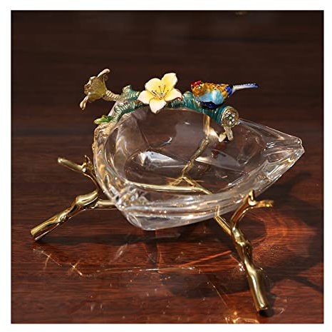 Brass Modern Ashtray, Crystal Glass Triangle, Coffee Table, Living Room, Table Decoration, Study, Tea Room, Cigarette Ashtray (Color : 005)