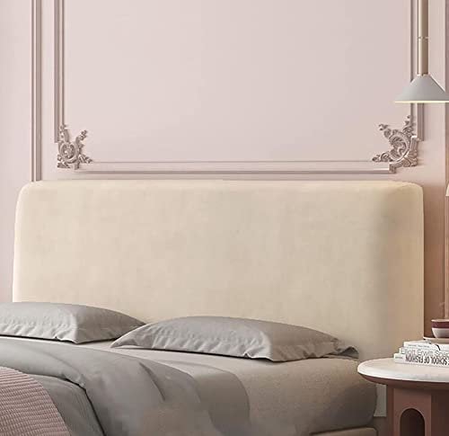 APTBJKUiU Doppel-Kopfteilbezug,Stretch-Doppelbett-Kopfteilbezug, 360°-Vollumrandung,Kompatibel mit Einer Vielzahl von Kopfteilen, Beige 180cm (Gilt für Kopfteil 71–79 Zoll)