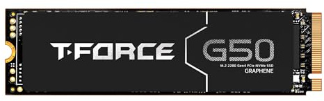 TEAMGROUP T-Force G50 2TB PCIe Gen4x4 NVMe M.2 2280 Gaming SSD, Up to 5000 MB/s, 3D TLC NAND, SLC Cache, Graphene Heat Spreader, PS5 Compatible, Internal Solid State Drive TM8FFE002T0C134 (OEM New)