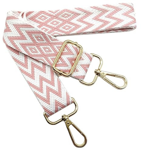 Bandouliere de Rechange Reglable Rose, Sangle de Sac a Main Remplacement, Sangle de Rechange Universelles mit Boucle Dore pour Femme Sac à Main, Sac à Bandoulière Accessoires, 708