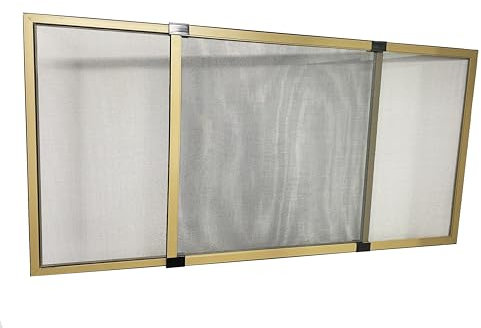 Mosquitera extensible de aluminio blanco, Mosquitera fija extensible color blanco adaptable a ventanas, anti-insectos (mosquitos o moscas). (70x100-190 Bronce)