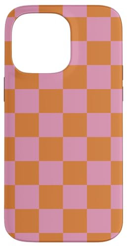 iPhone 14 Pro Max Case Checkered Pink Orange Cool Checkerboard Aesthetic Gift Case