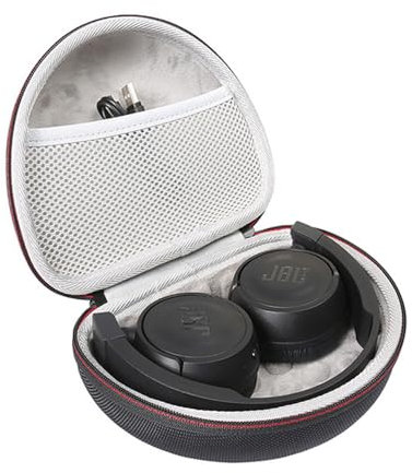 Headphone Case for JBL Tune 510BT 500BT 600BTNC T450BT 660NC, JR 300BT 310BT, Sony MDR-ZX110, MDR-ZX310AP, ZX Series, MDR-ZX110AP, MDRZX110NC Wired Wireless On-Ear Headphones Travel Bag (Black + Grey)