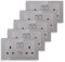 JIMEIDA 5 Pack Grey Double Switched Socket 13 Amp Glass Panel with USB-A And Type-C Charging Ports Crystal Wall Outlet Electric Power Socket