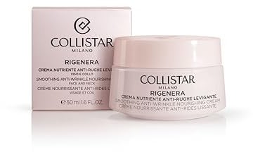 Collistar Rigenera Crema Viso Donna Nutriente Anti-Rughe Levigante,Texture Ricca e Fondente,con Cellule Meristematiche di Rosa Canina Italiana, Riduce le Rughe, Nutre e Rivitalizza Pelli Secche, 50 ml
