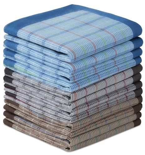 AYBUY Fazzoletto da Uomo 40 x 40 cm, 12 Pezzi di Cotone Con 3 Colori, Stoffa per Matrimonio, Business (02#Modello B)