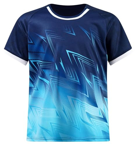 CHICTRY Maglietta Bambini Ragazzi Manica Corta Casual Maglia da Calcio Personalizzata T-Shirt Palestra Allenamento Fitness Camicia per Basket Calcio e Hockey Blu 15-16 Anni