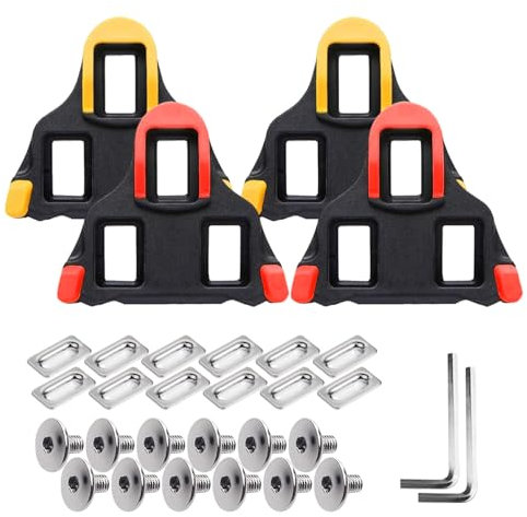 SJUNJIE 2 Paar SPD Cleats 6 Grad Schwebend Fahrradschuhe Cleats mit Montageteilen SPD SL Cleats Kompatibel SPD Sl Ideal für Outdoor-Radfahren Heim-Fitnessstudios und Langstreckenfahrten