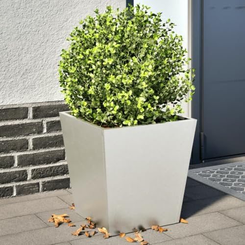 Hovothy Pflanzkübel 2 STK. Blumenkasten Pflanzenbeet Anzuchtbeet Pflanztopf Kräuterbeet Blumenkübel für Balkon Pflanzbeet Pflanzenkübel Garten Pflanzkasten Hellgrau 40x40x40 cm Edelstahl