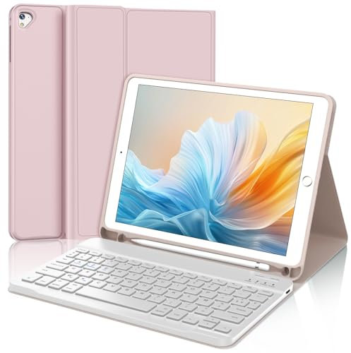 WINCHKING Clavier pour iPad 6 ème - Coque Clavier pour iPad 9,7 Pouces (6ème / 5ème), AZERTY