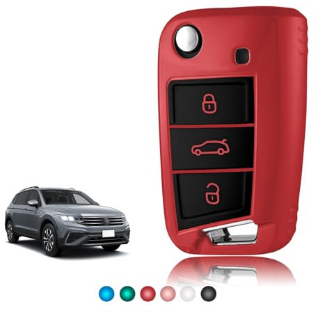 TOOMUME Coque Clé TPU Brillant, Etui Clé Étui Clé Adapté pour VW Volkswagen Golf 7 Tiguan T-Roc T-Cross Polo Seat Ateca Ibiza Leon Skoda Octavia Fabia Kamiq