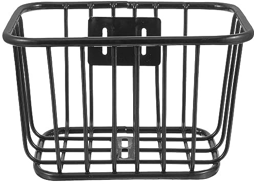 minkissy Kinder Fahrradkorb Aus Eisen Stabiler Frontkorb FüR Kinderfahrrad Mit Neuem BefestigungsbüGel Schwarz FahrradzubehöR Bike Frontkorb