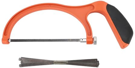 CHEOTIME 9inch Mini Hacksaw Heavy Handsaw with 5 Metal Blade, Aluminum Alloy Frame Small Miter Saw Professional Hack Saw for Metal, Crafts, Wood, Plastic Cutting