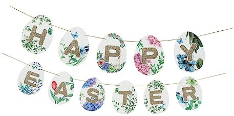 VICASKY 1satz Happy Easter Dekoration Banner Papier Hängende Party Deko Für Ostern Für Zuhause Schule Und Feiern Fröhliche Osteratmosphäre