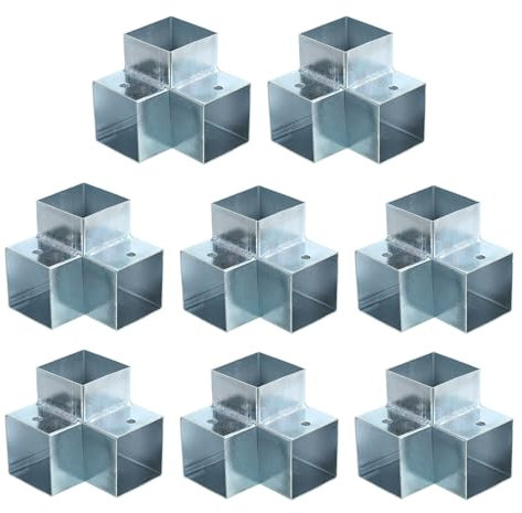 sourcing map Kit di staffe per gazebo a 3 vie, staffa angolare ad angolo retto per la lavorazione del legno, kit fai da te per base per pali da 4,1 x 4,1 cm, per esterni, patio, gazebo, capanne di